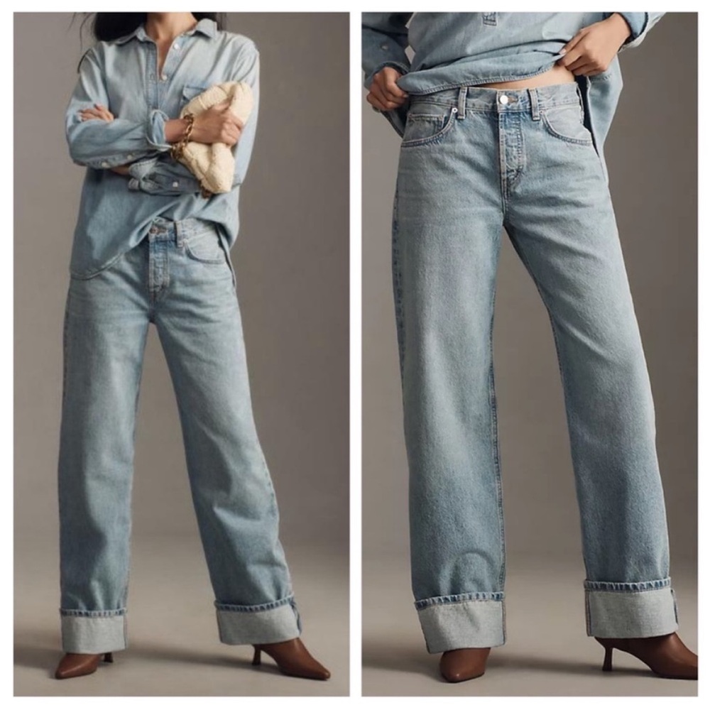Etica Ethically Made Stanton High Rise Relaxed Cuff Arctic 🐻‍❄️ Jeans 👖